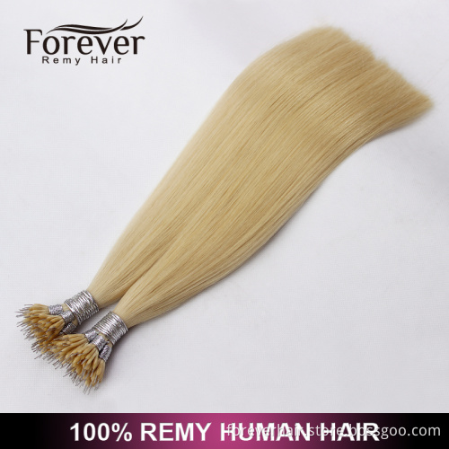 2016 Forever new trendy professional christmas hair extension wholesale premium 100 human remy Blonde nano tip hair extensions